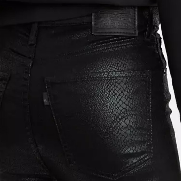 Levis Premium Mile High Ankle Snake Print Skinny Women’s Jeans, Black, 25 - Picture 8 of 10